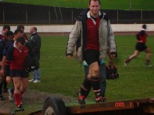 Leaving the pitch after the Ponsonby game